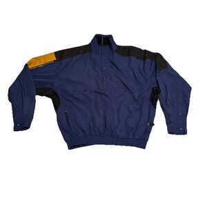 Vintage Windbreaker Pullover Sweater Blue Black Golf Sun Mountain Sports Large